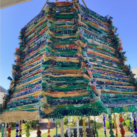 Handmade “Bahama Breeze” Porch/Lampshade Chandelier PLEASE SEE VIDEO - Picture 5 of 14